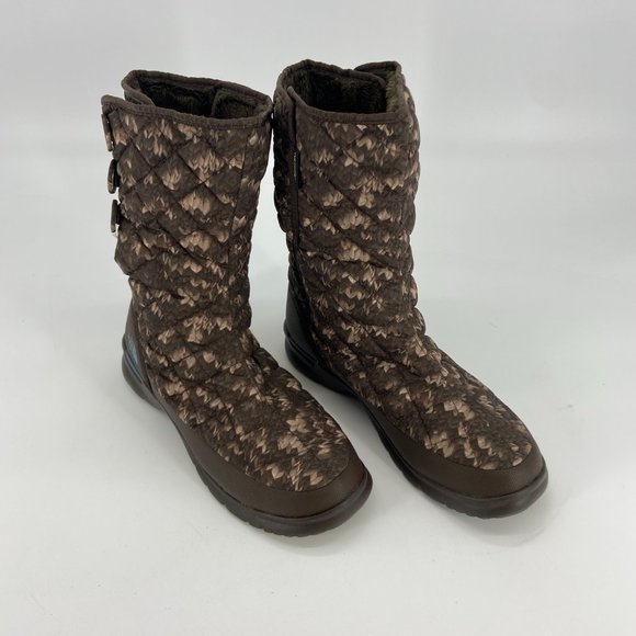 The North Face ThermoBall Eco Button Up Winter Boots Womens Size 11 Brown New - Picture 6 of 13